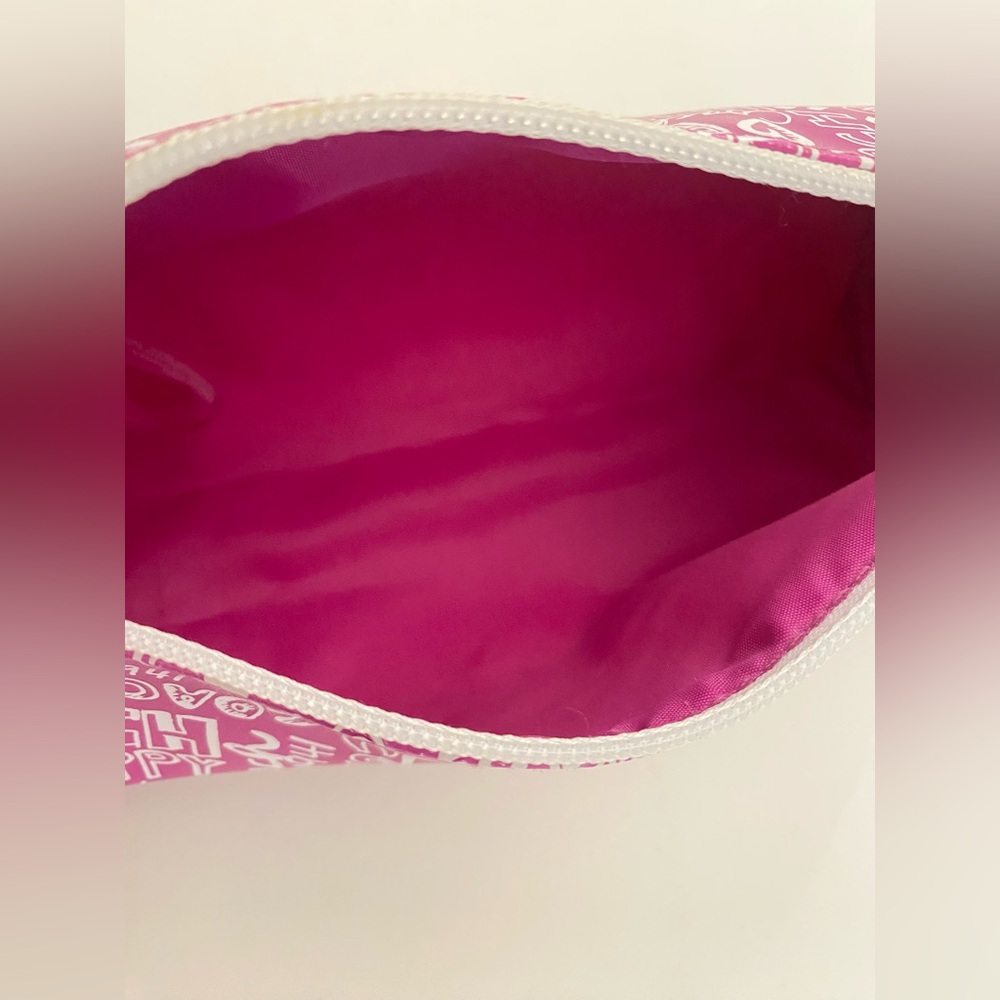 Coach Poppy Flower Barrel Makeup Brush/Pencil/Jewelry Bag Pink/White EC! - Picture 6 of 7